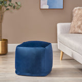 Modern Velveteen Cube Pouf - NH767313