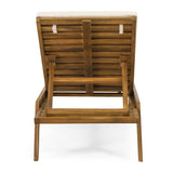 Outdoor Acacia Wood Chaise Lounge with Water Resistant Cushions, Set of 4 - NH848413