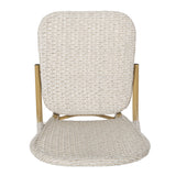 Outdoor Aluminum French Bistro Chairs, Set of 2, Light Brown and Bamboo Finish - NH244413