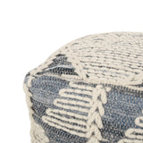 Handcrafted Boho Fabric Cube Pouf - NH638313