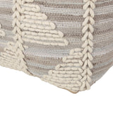 Handcrafted Boho Fabric Cube Pouf - NH638313