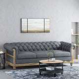 Chesterfield Tufted 3 Seater Sofa with Nailhead Trim - NH559413