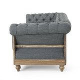 Chesterfield Tufted 3 Seater Sofa with Nailhead Trim - NH559413