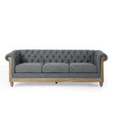 Chesterfield Tufted 3 Seater Sofa with Nailhead Trim - NH559413