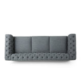 Chesterfield Tufted 3 Seater Sofa with Nailhead Trim - NH559413