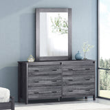 Contemporary 6 Drawer Vanity Dresser with Rectangular Mirror - NH319413