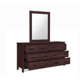 Contemporary 6 Drawer Vanity Dresser with Rectangular Mirror - NH319413