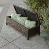 Brown Wicker Storage Ottoman - NH334722