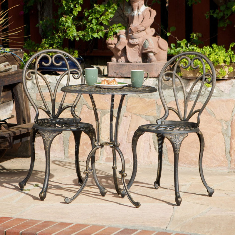 Dark Gold Cast Aluminum 3-piece Bistro Set - NH932232