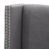 Button Tufted Fabric King/Cal King Headboard with Nailhead Accents - NH026992