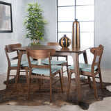Natural Walnut Finish 50-inch Rectangular 5 Piece Dining - NH253992