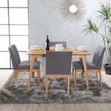 Natural Oak Finish 50-inch Rectangular 5 Piece Dining Set - NH043992