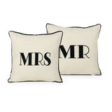 Modern Fabric MR and MRS Throw Pillows (Set of 2) - NH395113