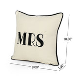 Modern Fabric MR and MRS Throw Pillows (Set of 2) - NH395113