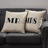 Modern Fabric MR and MRS Throw Pillows (Set of 2) - NH395113