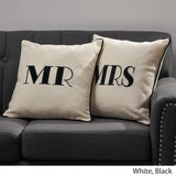 Modern Fabric MR and MRS Throw Pillows (Set of 2) - NH395113