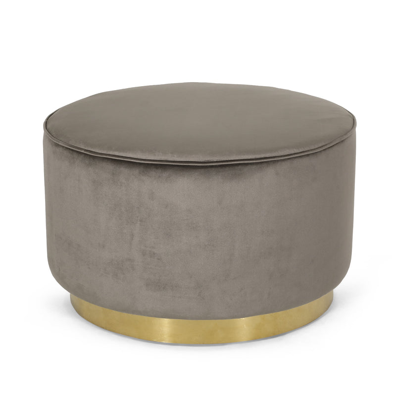 Modern Glam Velvet Swivel Ottoman - NH238413