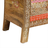 Handcrafted Boho 2 Drawer Mango Wood Nightstand - NH646313