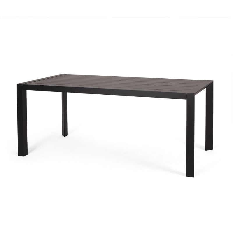 Bellomy Outdoor Aluminum Dining Table, Black