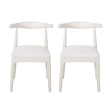 Covey Mid Century Modern Fabric Upholstered Wood Dining Chairs, Set of 2