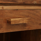 Boho Handcrafted Acacia Wood Nightstand - NH702413