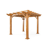 Dorain Outdoor 10' x 10' Acacia Wood Pergola, Teak