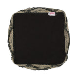 Handcrafted Boho Fabric Cube Pouf - NH838313