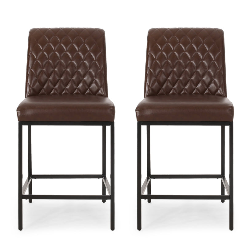 Contemporary Diamond Stitch Counter Stools, Set of 2 - NH724413