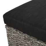 Outdoor Wicker Ottoman with Cushion, Set of 2 - NH579313