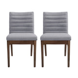 Elisson Mid Century Modern Channel Stitch Dining Chairs, Set of 2