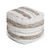 Contemporary Handcrafted Fabric Cube Pouf - NH573513