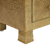 Handcrafted Boho 3 Drawer Nightstand - NH889313