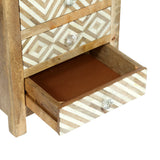 Handcrafted Boho 4 Drawer Mango Wood Nightstand - NH807313