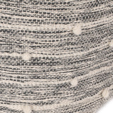 Boho Handcrafted Fabric Cube Pouf, Ivory and Gray - NH023413