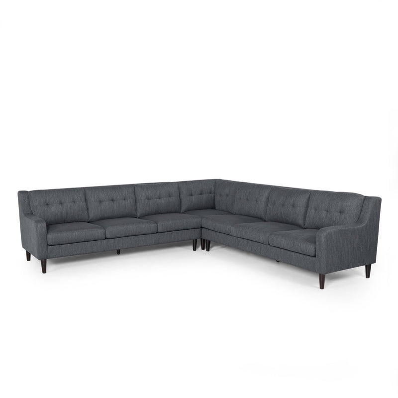 Contemporary Tufted Fabric 7 Seater Sectional Sofa Set - NH688413