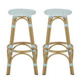 Dohney Outdoor French Aluminum 29.5 Inch Barstools, Set of 2