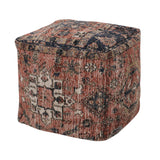 Contemporary Fabric Cube Pouf - NH758313