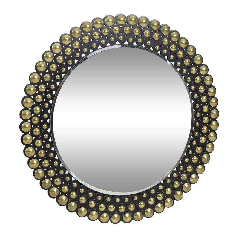 Contemporary Studded Round Wall Mirror - NH794313