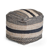 Boho Handcrafted Fabric Cube Pouf - NH263513