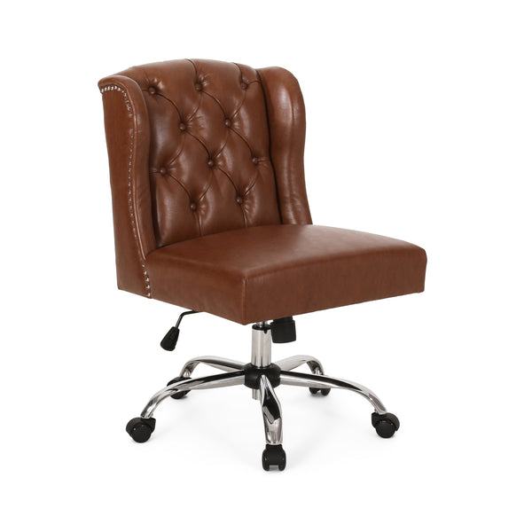 Contemporary Wingback Tufted Swivel Office Chair - NH931313
