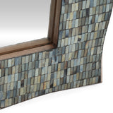 Boho Handcrafted Rectangular Mosaic Wall Mirror, Golden Brown - NH584413