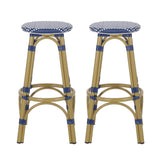 Dohney Outdoor French Aluminum 29.5 Inch Barstools, Set of 2