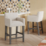 Chaparral Contemporary Fabric Upholstered Wood 26 inch Counter Stools, Set of 2