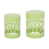 Pellerin Outdoor Metal Side Tables, Set of 2