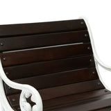 Outdoor Handcrafted Mango Wood Chair, Set of 2, Rustic Brown and White - NH571513