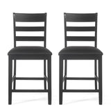 Farmhouse Upholstered Wood Counter Stools, Set of 2 - NH996413