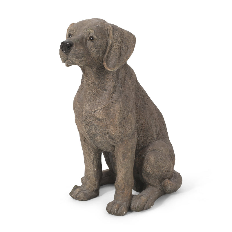 Outdoor Dog Garden Statue, Dark Brown - NH163413