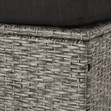 Outdoor Wicker Ottoman with Cushion, Set of 2 - NH579313
