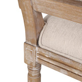 French Country Wood and Cane Upholstered Dining Chair, Set of 4 - NH494513