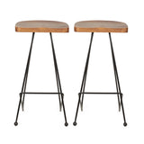 Handcrafted Modern Industrial Wood Bar Stools (Set of 2) - NH055313